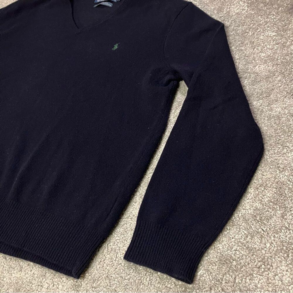 Polo Ralph Lauren Men’s Navy Blue 100% Lambswool V-Neck Sweater Size XL - Picture 6 of 11